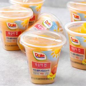 Dole 후룻컵 복숭아컵, 198g, 6개