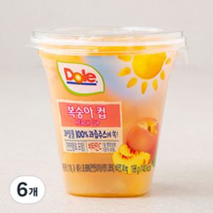 돌 후룻컵 복숭아컵, 198g, 6개