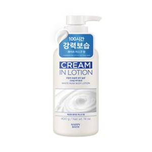 해피바스 크림인 고보습 바디로션 화이트 머스크향, 400g, 1개