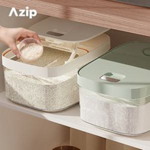 Azip 에이집 밀폐형 원터치 쌀통 잡곡 보관함 6kg/10kg, 아이보리, 6KG, 1개