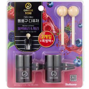 불스원 그라스 미니 블랙베리&체리 차량용 통풍구 디퓨저 10ml, 블랙베리 앤 체리, 2개