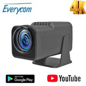 Everycom HY320 휴대용 미니빔프로젝터 4k 안드로이드 TV 가정용 홈시네마 캠핑용 스마트빔 한글지원, Android 11.0(1GB+8GB)