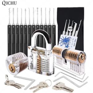 25pcs 락픽세트 멀티 픽 투명 자물쇠 락픽 키트 연습용 locksmith set car/lock picking card, 1세트