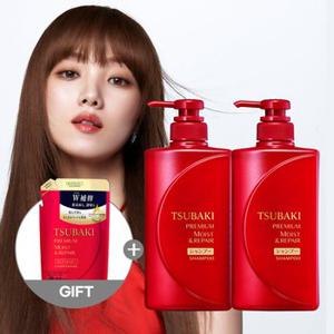 츠바키 프리미엄 모이스트 앤 리페어 샴푸 490ml 2개 +  모이스트 컨디셔너 리필 330ml