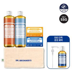 [SSG단독구성] 닥터 브로너스 475ml 2개+바솝 2개+오가닉수건(펌프+60ml증정+무료배송)