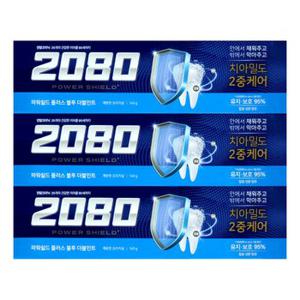 2080 파워쉴드 플러스 블루더블민트 치약 140g X 3개