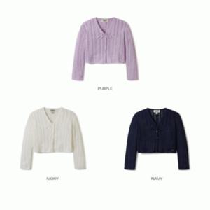 후아유 여성 케이블 부클 리본 가디건 / Cable Boucle Ribbon Cardigan_A WHCKE2332F