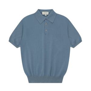 Essential Short Sleeve Polo Knit (Marine Blue)