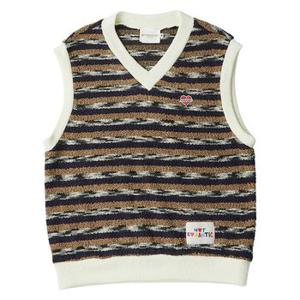 NOMANTIC STRIPE KNIT VEST NAVY[A]