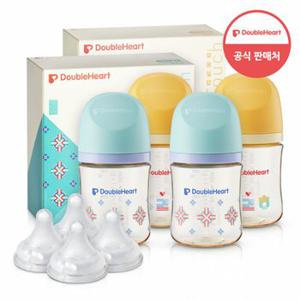 더블하트 모유실감 3세대 PPSU 젖병 헤리티지 트윈팩 160ml +트윈팩 240ml +3세대 젖꼭지(4입)