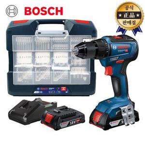 BOSCH 충전드릴 GSR18V-55+100PCS비트 2.0Ah 2배터리 브러쉬리스