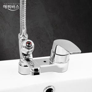 [고치고] 케이앤씨 KN-1004 세면기 샤워겸용 수전 3홀 대붙이 수도꼭지 국산 세면대용 시공 교체 인테리어 욕실