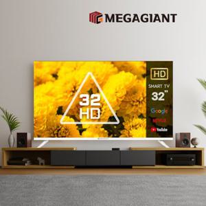 메가자이언트 32인치 HD 구글 스마트TV 모니터 TV LED 에너지1등급 원룸 초경량 중소기업