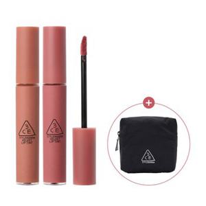 3CE VELVET LIP TINT 벨벳 립 틴트 2개 [증정]큐브 파우치 미니_Black