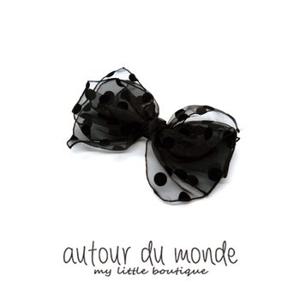 dot ribbon hairpin (black)