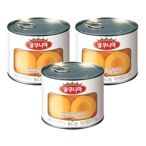 농심 알쿠니아 황도2절 통조림 200g x 3개