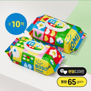 보솜이 펀앤플레이 물티슈 캡 70매 10팩 아기물티슈 (65g)