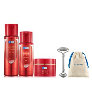 하다라보 고쿠쥰 리프팅 3종(로션170ml+밀크140ml+크림50g) (하다라보 파우치+페이스롤러 증정)