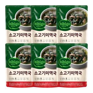 CJG비비고 소고기 미역국 500g X 6개