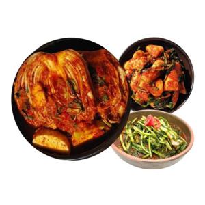 김치는 도미솔 사랑채 포기김치 6kg + 총각김치 2kg + 열무김치 2kg (3종 10kg)