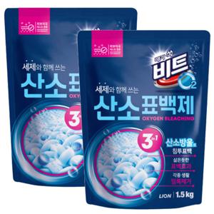 비트 O2 산소계 뉴 살균표백제 과탄산소다 1.5kg 2개