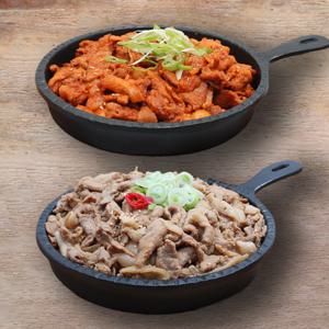 제육볶음 고추장 불고기 4팩 + 간장맛 순한 돼지불고기 4팩 (300gX8팩)총 2400g 이지팩 소포장