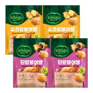 [CJ] 비비고 단팥 붕어빵 300g X2개 + 슈크림 붕어빵 300g X2개