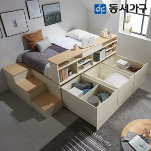 동서가구 이미지 SS 벙커침대+계단+책장+매트리스 (S) DF638911