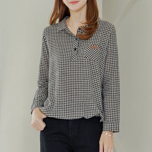 [데드라] TBD4067_DC 언더고방체크블라우스티 (~99size)