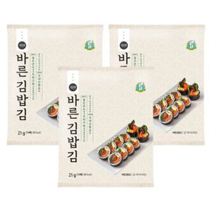 [성경김본사] 바르다김선생 바른김밥김(10매) x 3봉 (총 30매)