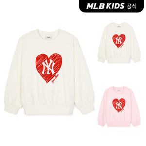 (MLB키즈공식)24FW 하트 여아 크레용 맨투맨 (2color) 7FMTH0344