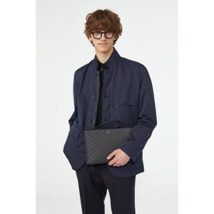 닥스 악세서리 남성 23FW populet블랙 로고패턴 가죽 클러치백 WBBA3F125BK