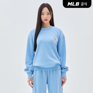 [MLB] 베이직 스몰로고 오버핏 기모 맨투맨 LA (Sky blue)