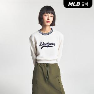 [MLB] 여성 바시티 컬시브 크롭 맨투맨 LA (Oatmeal)