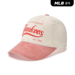 [MLB] 바시티 코듀로이 레터링 배색 볼캡 NY (Mg.Pink)