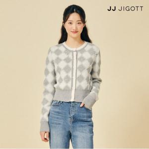 (JJ지고트) 펄 장식 아가일 가디건 GP2P1CD201