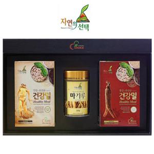 자연의선택 건강밀 선물세트 1호 800g(인삼홍삼 유산균+마가루)