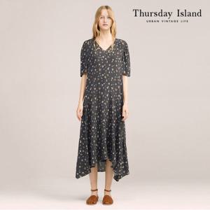 [Thursday Island] 브이넥 패턴 원피스(T224MOP262W)