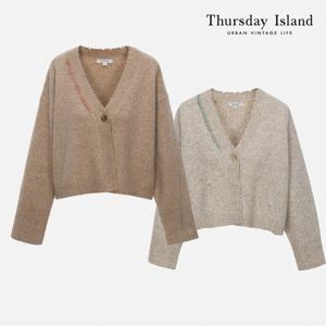 [Thursday Island] 데미지 솔리드 크롭 가디건(T226MCD139W)