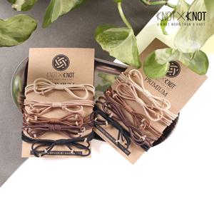 [KNOTXKNOT] 단독기획 5pcs 리본 크리스탈장식 내추럴 머리끈