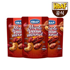 [본사직영] 바프 메이플 피칸 믹스넛 190g 3봉 세트