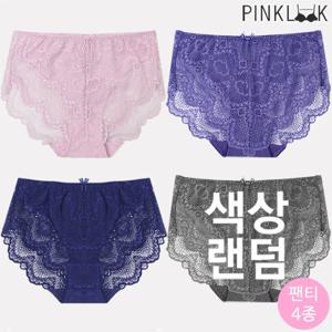 [핑크룩] 엘루 시스루 레이스 여성팬티4P