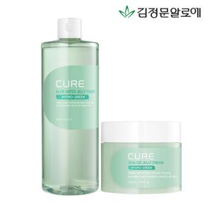 [김정문알로에] 큐어 젤리토너 500ml+젤리크림 100ml