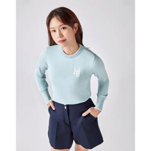 헤지스 골프 여성 24SS ESSENTIAL 블루 라운드 니트 HWSW4A201T3