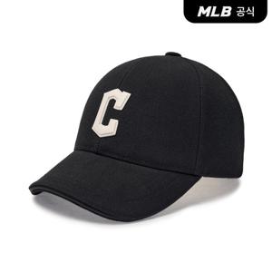 [MLB] 베이직 캔버스 레더 로고 스트럭쳐 볼캡 CLE (Black)