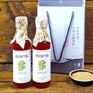 전라도청년 100%통참깨 청년참기름 180ml+180ml 선물세트