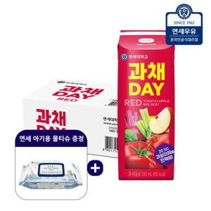 연세유업 과채데이 과채음료 레드 190ml x 24팩+연세 물티슈1팩