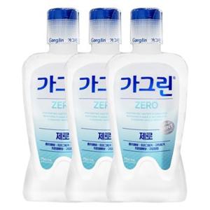 가그린 제로 구강청결제 750ml x3