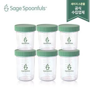 이유식용기 2종(NEW 180ml 3P+NEW 240ml 3P)/유리 이유식용기/이유식식기/이유식 보관용기/초기 이유식그릇/초기 이유식준비물/이유식통/세이지스푼풀