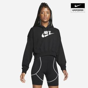 우먼스 나이키 스포츠웨어 클럽 플리스 오버사이즈 크롭 플리스 그래픽 후디 AS NIKE DQ5851-010